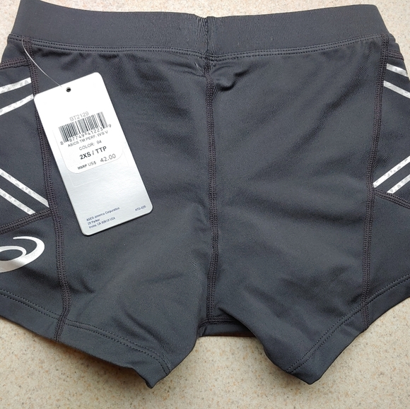 ASICS Women's Team Performance Shorts size XXS Steel Grey - Picture 3 of 3